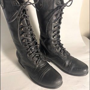 Madden Girl Sz 6 Black Lace Up Combat Boots(G)
